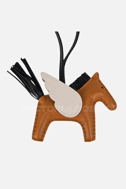Hermes Rodeo PM Pegase Bag Charm Sesame / Nata / Black New w/Box