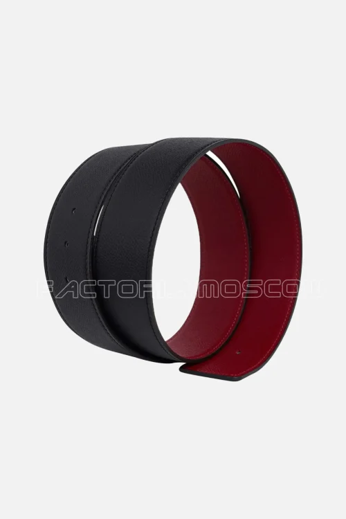 Hermes Belt Constance 42mm Black/Rouge H Brushed Gold Buckle