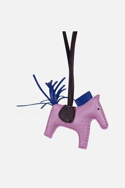 Hermes Rodeo PM Bag Charm Mauve Sylvestre / Bleu de France / Rouge Sellier