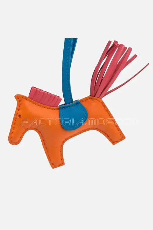 Hermes Rodeo PM Bag Charm Orange Poppy / Blue Zanzibar / Rose Azalee