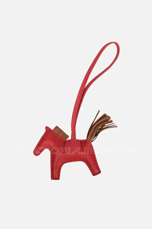Hermes Rodeo PM Bag Charm Rouge Indienne / Bougainvillea / Gold New w/ Box