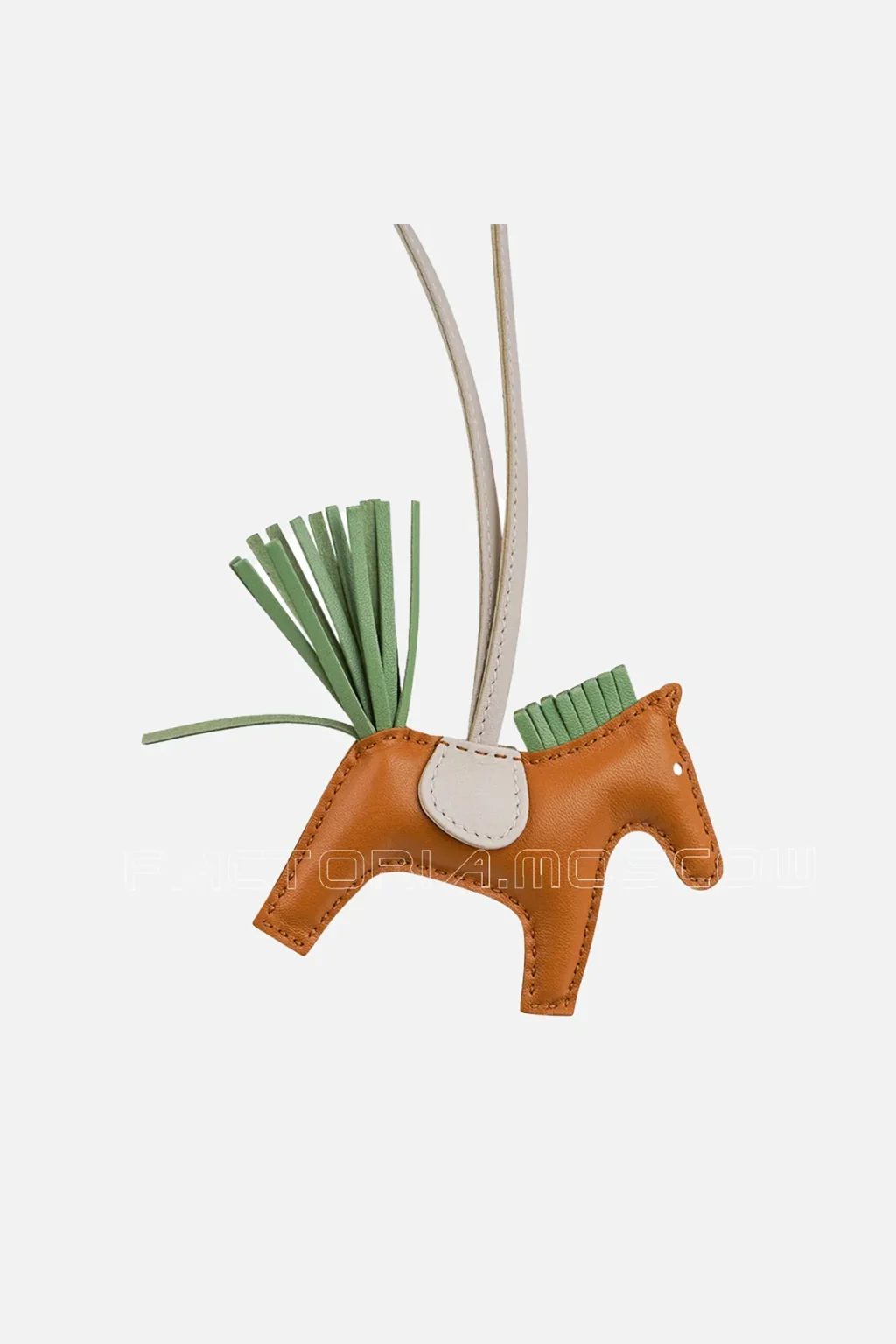 Hermes Rodeo PM Bag Charm Sesame / Vert Criquet / Craie