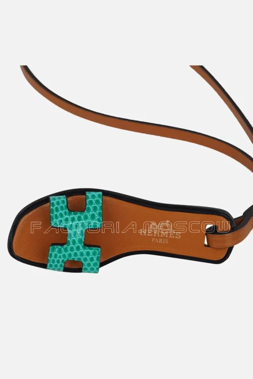 Hermes Oran Nano Bag Charm Green Lizard New w/ Box