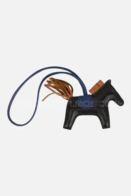 Hermes Rodeo PM Bag Charm Black / Blue Sapphire / Gold