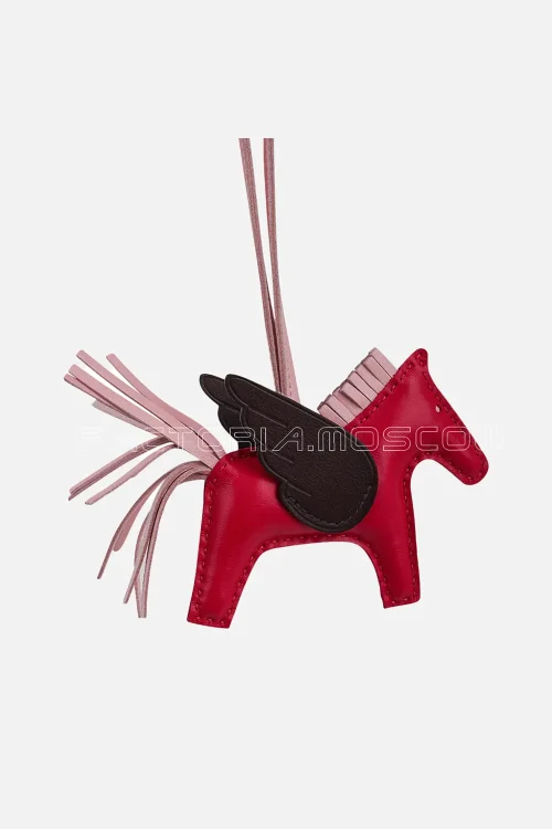 Hermes Pegase Rodeo PM Bag Charm Framboise / Rouge Sellier / Rose Sakura