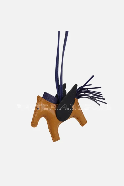Hermes Rodeo PM Pegase Bag Charm Sesame / Black / Bleu Sapphire