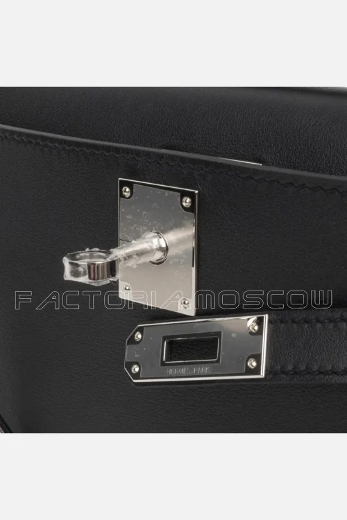 Hermes Kelly Сut Сlutch Swift Black PHW