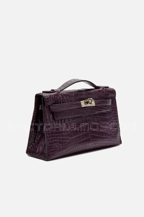 Hermes Kelly Pouchette Alligator matte Colour Amethyst PHW