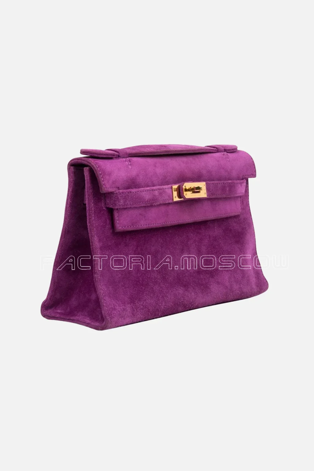 Hermes Kelly Pouchette Doblis (suede) Violet Purple GHW