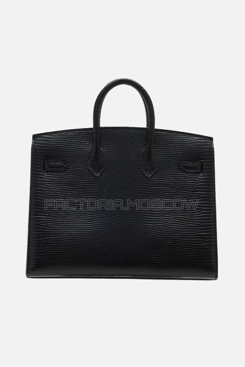 Hermès Birkin Sellier 25 Shiny Black Niloticus Lizard GHW