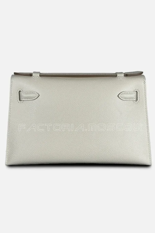 Hermes Kelly Pouchette Epsom Colour Craie PHW