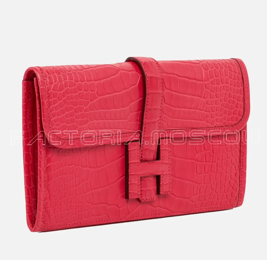 Hermes Jide Duo Wallet Alligator matte Rose Extreme