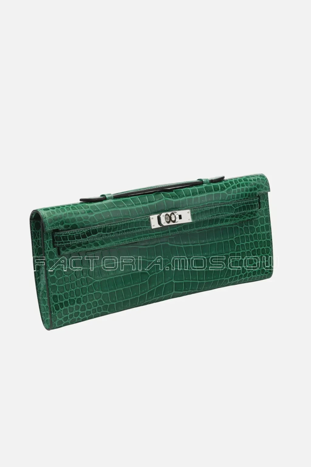 Hermes Kelly Cut Shiny Vert Emerald Porosus Crocodile PHW
