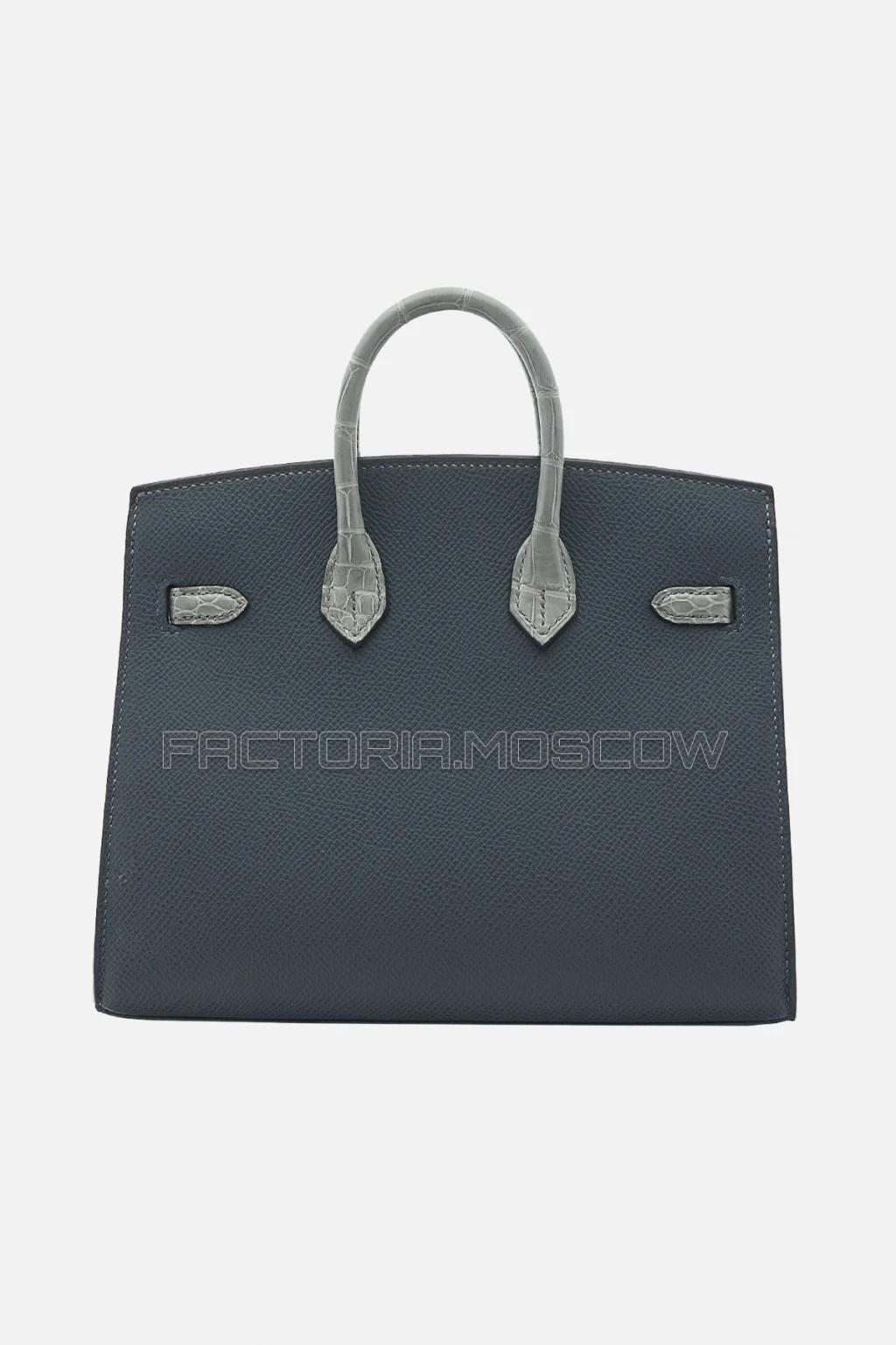 Hermès Birkin Faubourg Sellier 20 Matte Ciment Alligator, Gris Misty, Craie Epsom Leather, Orange H And Black Swift GHW
