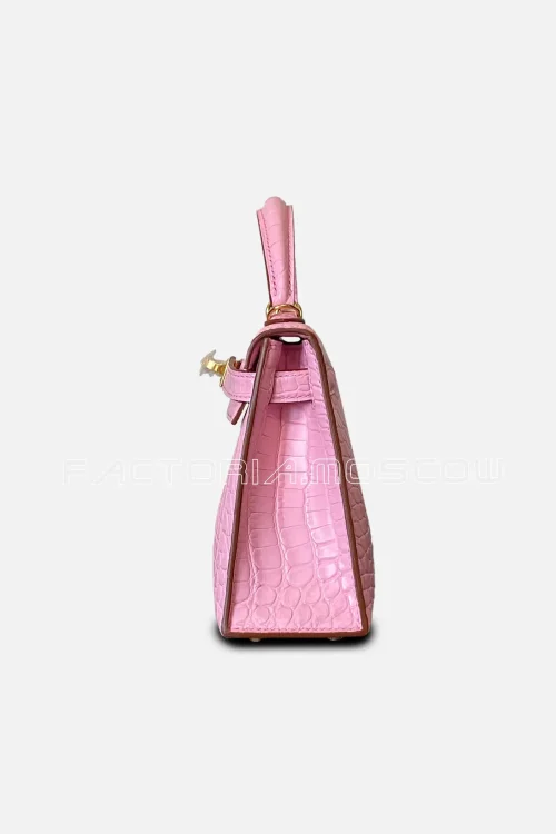 Hermes Kelly mini II 20 Alligator matte Colour 5 P Bubblegum GHW