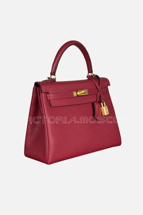 Hermes Kelly Retourne 25 Togo Colour Rouge Grenade GHW