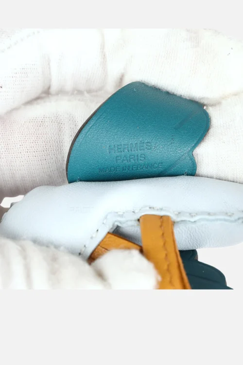Hermès Rodeo Pegase Charm PM Bleu Brume, Sesame, Vert Bosphore Milo Leather