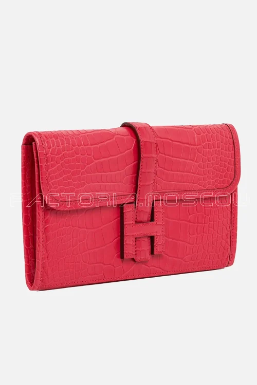 Hermes Jide Elan 29 Clutch Alligator matte Rose Mexico Hardware Leather