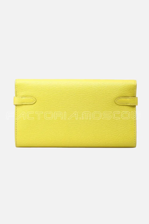 Hermes Kelly Long Wallet Chevre Lime Hardware Phw