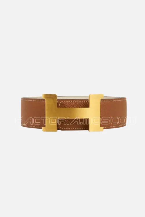 Hermes Belt Constance 42mm Gold / Craie Brushed Gold Buckle
