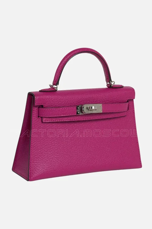 Hermes Kelly mini 20 Chevre Colour Rose Purple PHW