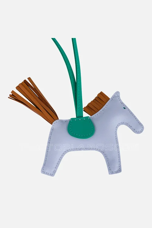 Hermes Rodeo PM Bag Charm Bleu Brume / Menthe / Sesame