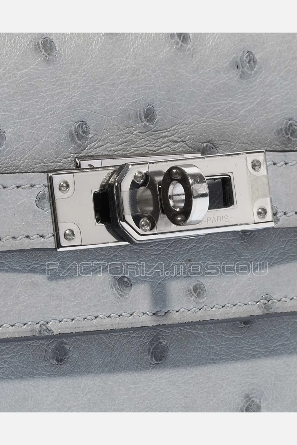 Hermes Kelly long wallet Ostrich Blue Glacier Hardware Phw