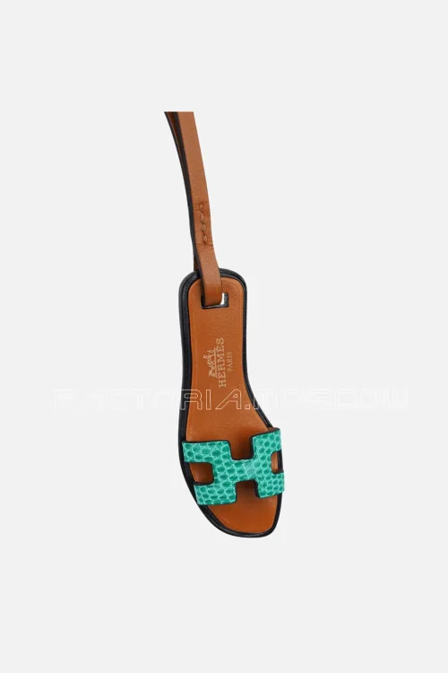 Hermes Oran Nano Bag Charm Green Lizard New w/ Box