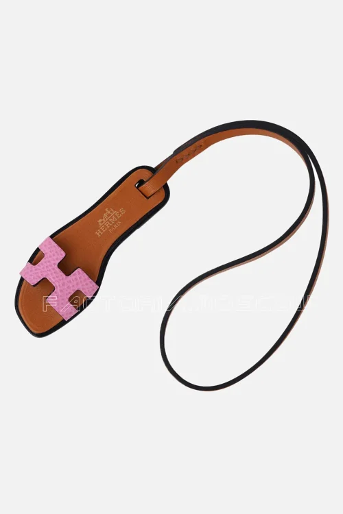 Hermes Oran Nano Bag Charm 5P Pink Epsom Leather New w/ Box