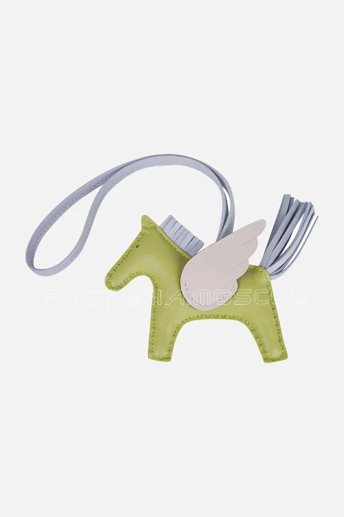 Hermes Rodeo Pegase PM Bag Charm Jaune Bourgeon/ Bleu Brume/ Nata