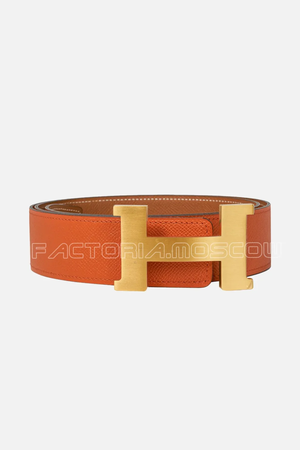 Hermes Belt Constance 42mm Orange/Gold Brushed Gold Buckle