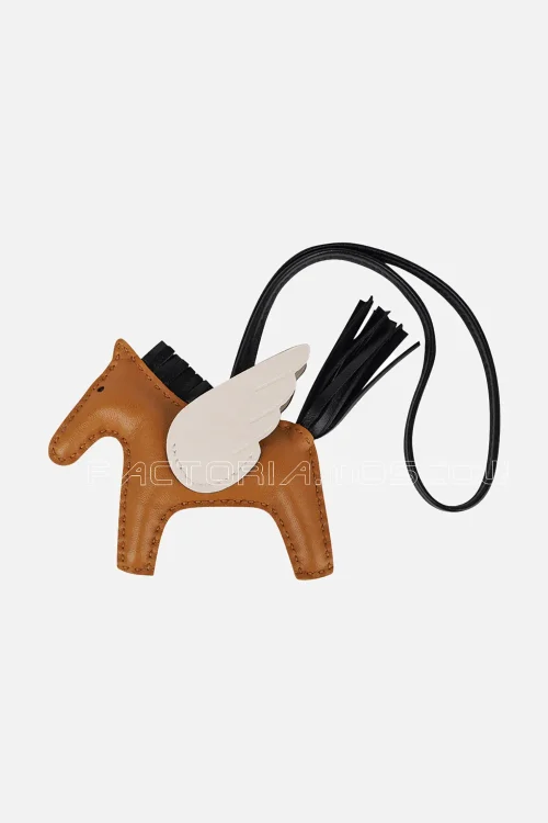 Hermes Rodeo PM Pegase Bag Charm Sesame / Nata / Black New w/Box