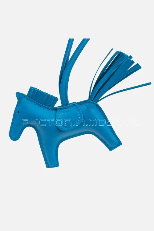 Hermes Rodeo PM Bag Charm Single Colour Blue Zanzibar