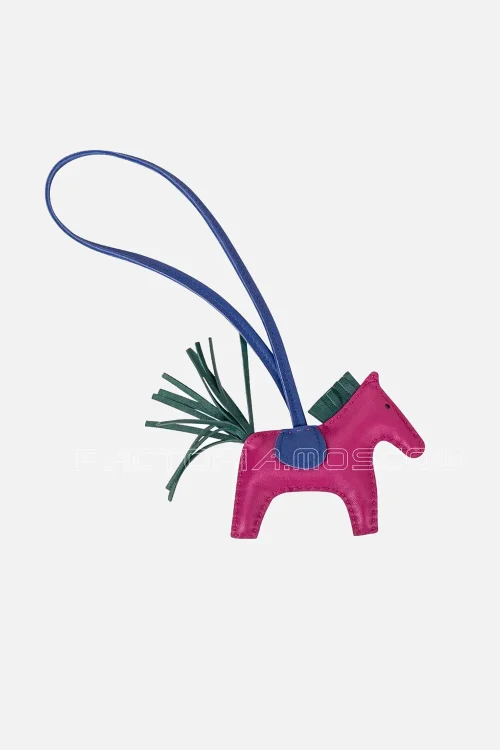 Hermes Rodeo PM Bag Charm Rose Pourpre / Electric Blue / Malachite New w/ Box