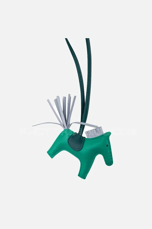 Hermes Rodeo PM Bag Charm Menthe / Bleu Brume/ Malachite