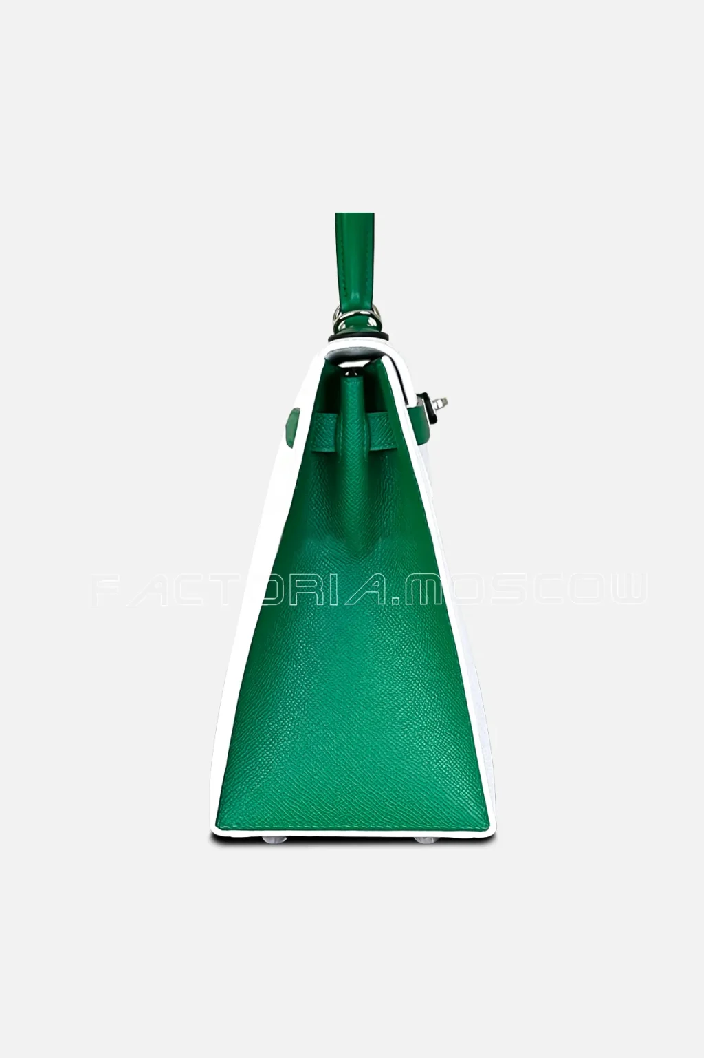 Hermes Kelly Sellier 28 Special Order (HSS) Epsom Colour White/Vert Vertigo PHW