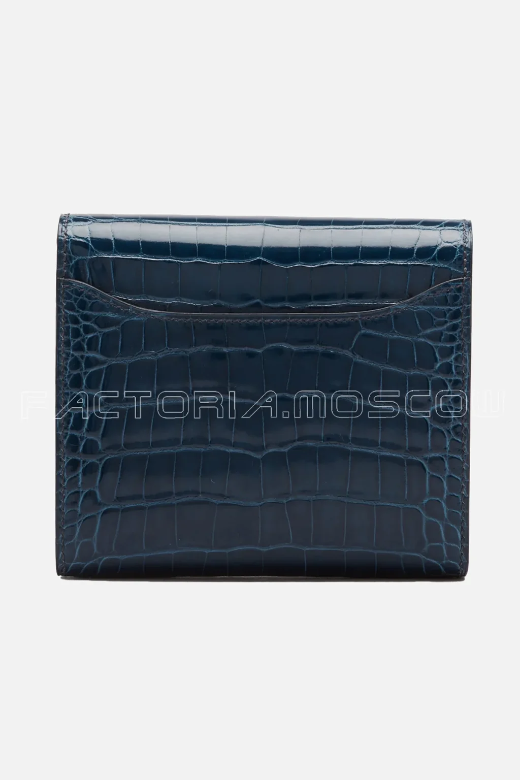 Hermes Constance Compact Wallet Alligator lisse Blue Colvert Hardware Phw