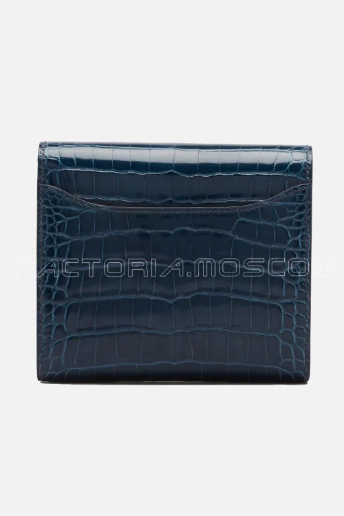 Hermes Constance Compact Wallet Alligator lisse Blue Colvert Hardware Phw