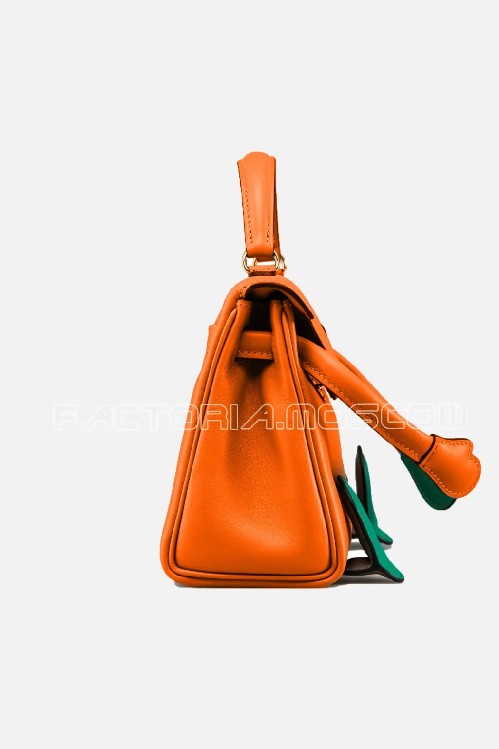Hermes Kelly Doll Quelle Idole Swift Orange/Vert Vertigo GHW