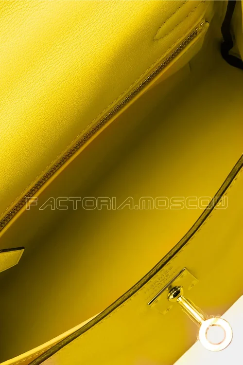 Hermes Kelly Retourne 25 Swift Jaune De Naples GHW