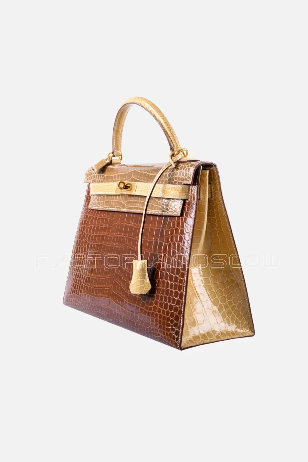 Hermes Kelly Sellier 32 Porosus Crocodille Colour Miel/Ficelle/Poussiere GHW