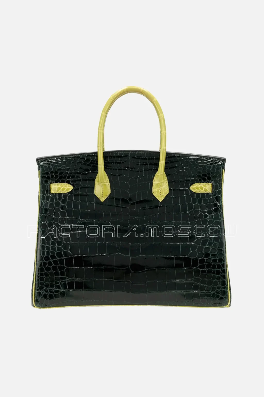 Hermès HSS Birkin 35 Shiny Porosus Crocodile Colour Vert Fonce and Vert Anis PHW