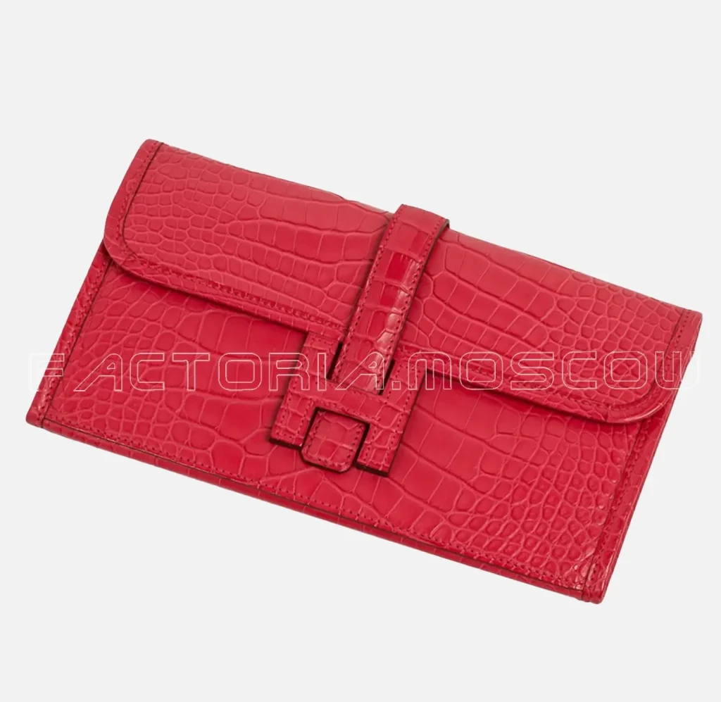 Hermes Jide Duo Wallet Alligator matte Rose Extreme