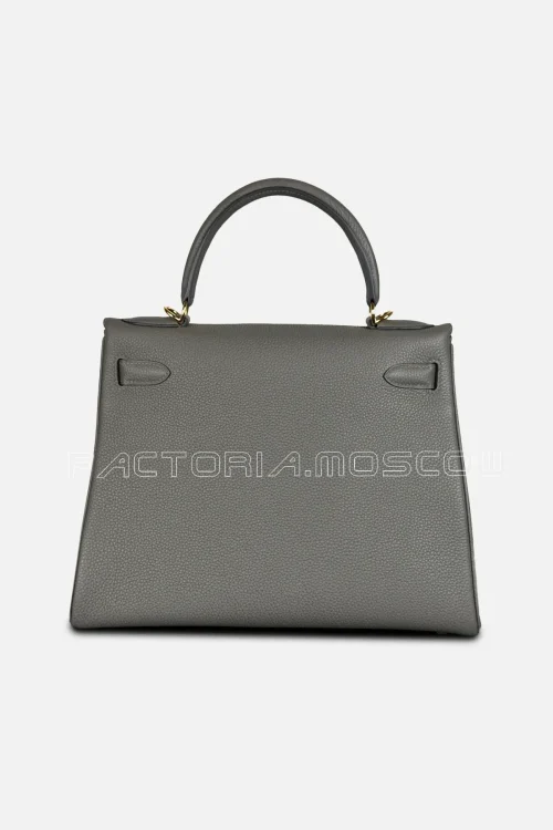 Hermes Kelly Retourne 28 Togo Colour Gris Meyer GHW