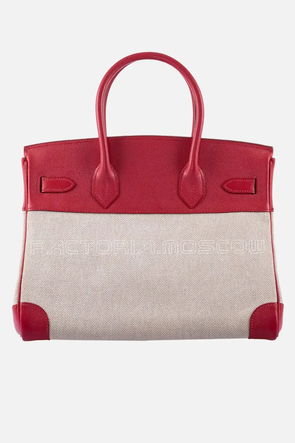 Hermes Birkin 30 Toile Rouge H Courchevel Leather GHW