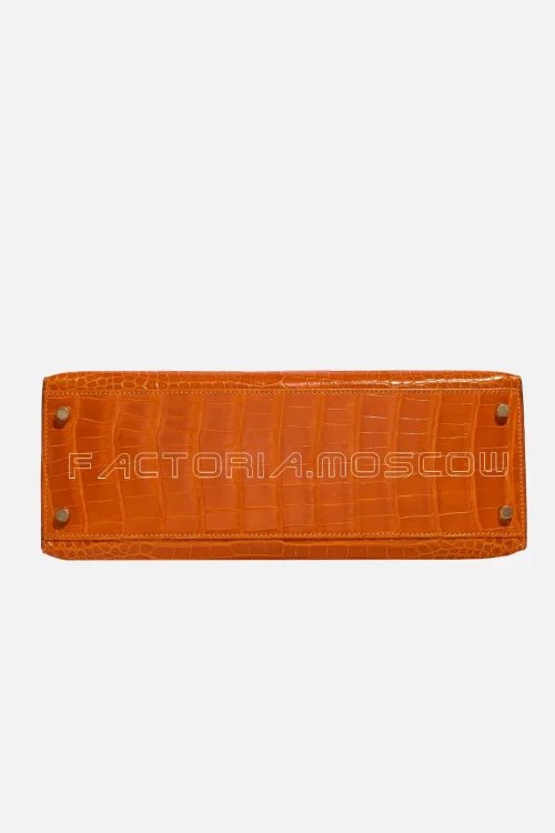 Hermès Kelly Sellier 32 Porosus Crocodile Colour Pain D'Epice GHW