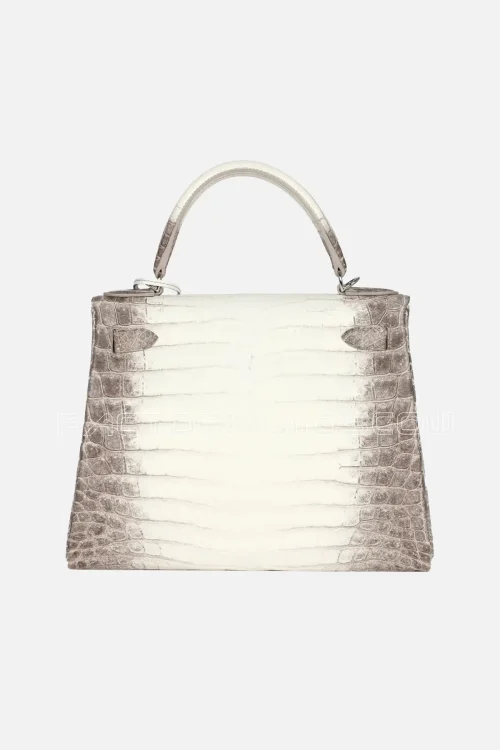 Hermès Kelly Retourne 28 Himalaya Matte Niloticus Crocodile PHW