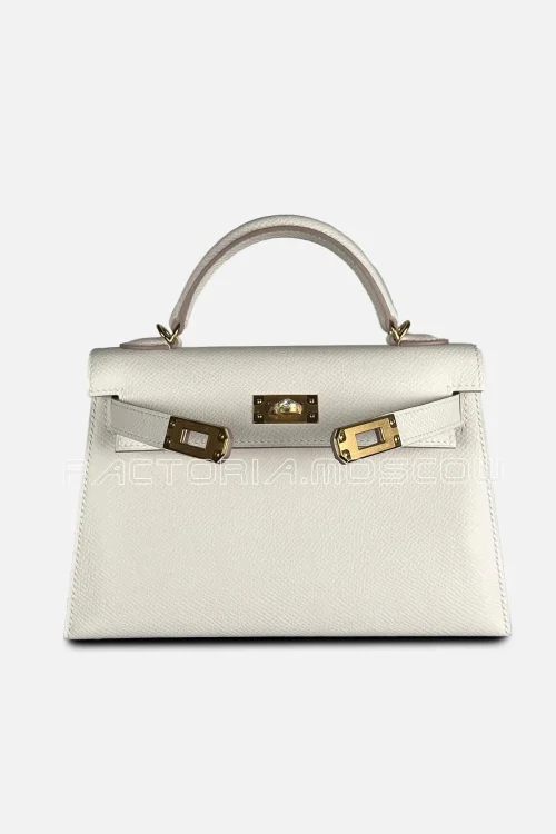 Hermes Kelly Mini 20 Epsom Colour Craie GHW
