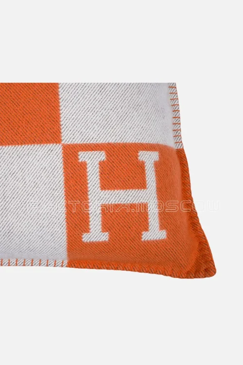 Hermes Pillow Avalon Orange / Ecru Large