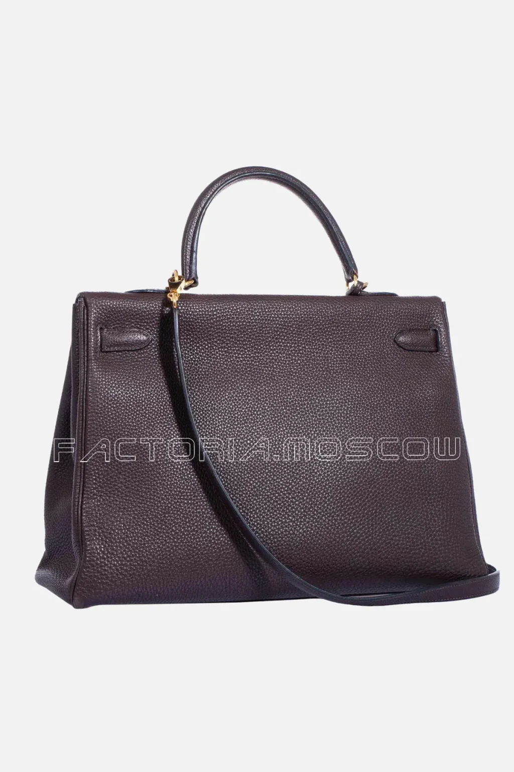 Hermes Kelly Retourne 35 Clemence Colour Chocolat GHW